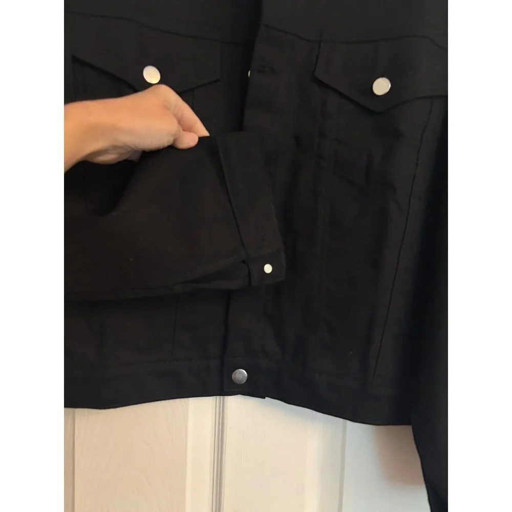 NWOT Sailor Moon Anime Graphic Black Denim Trucker Jacket Small Streetwear - Picture 4 of 9